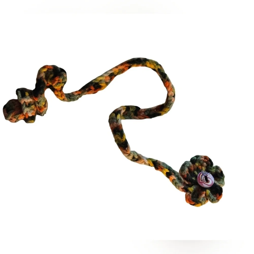 Handmade Bookmark Crochet Purse Charm Floral multicolor Zipper pull Bohemian